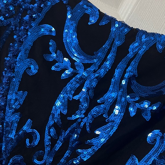 Belk Blue Sequin Mini Dress - Picture 3 of 5